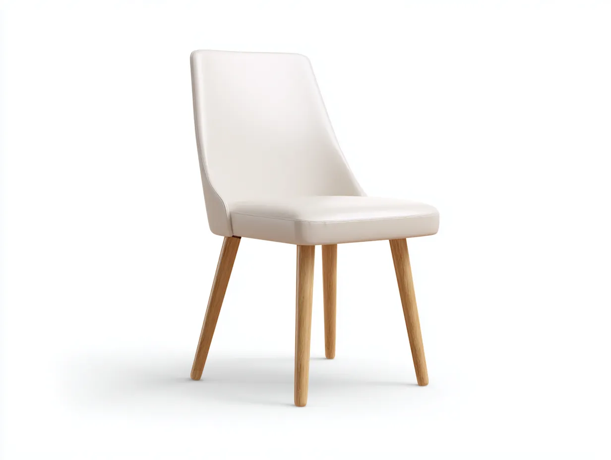 Silla de comedor tapizada con patas de madera 50x55x85 cm blanco - diseño moderno salón-Altozidecor