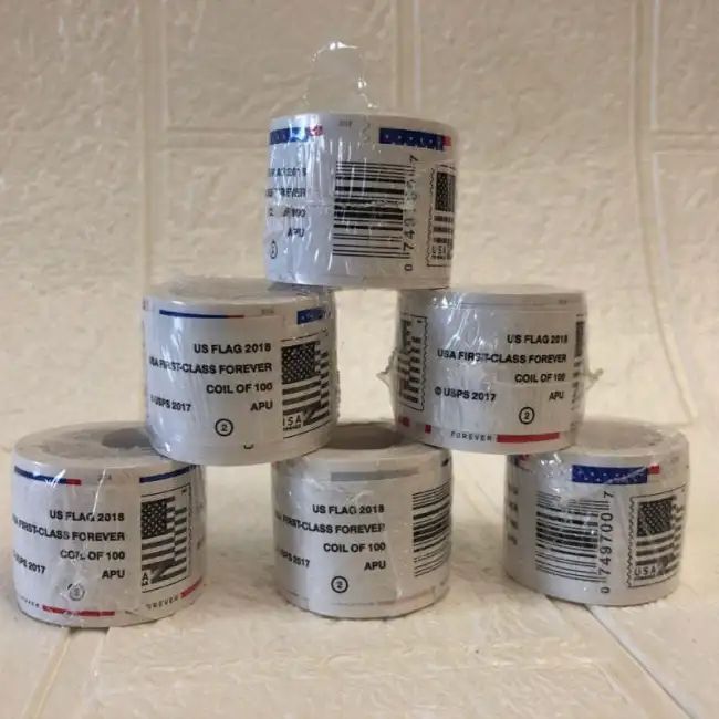 2018) USPS Forever American Flag Stamps Rolls