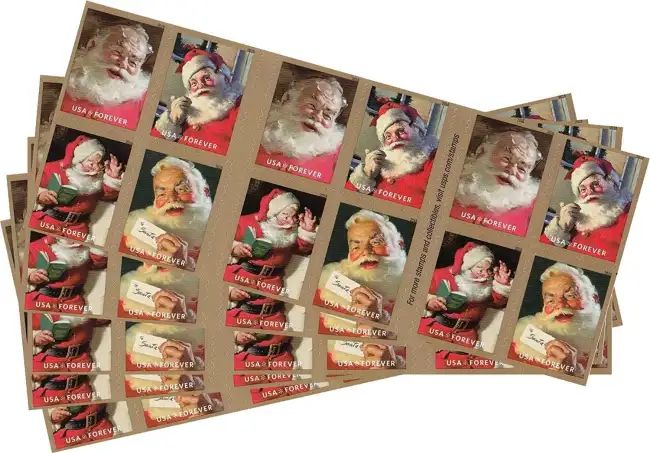 2018 USPS Sparkling Holidays Christmas Santa Forever Stamps