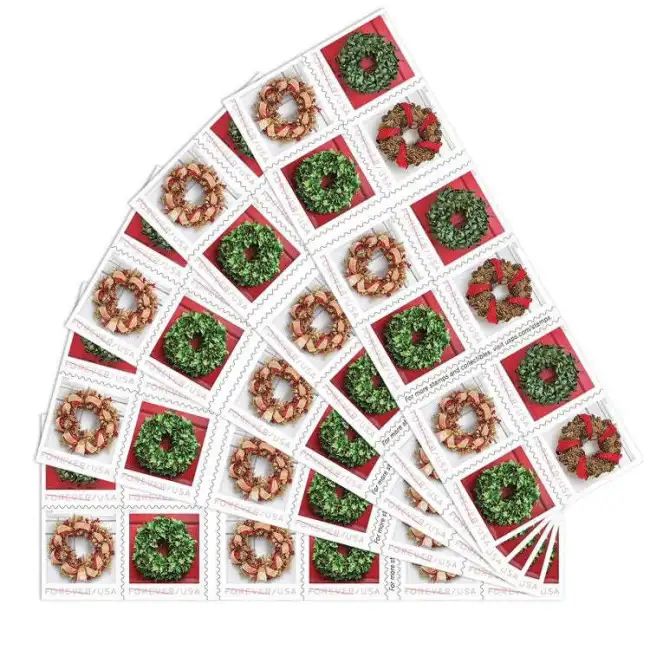 2019 USPS Christmas Tradition Celebration Holiday Wreaths Forever Stamps