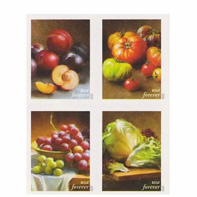 2020 USPS Fruits & Vegetables Forever Stamps