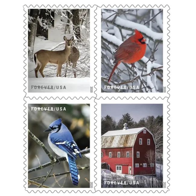 2020 USPS Winter Scenes First Class Forever Postage Stamps