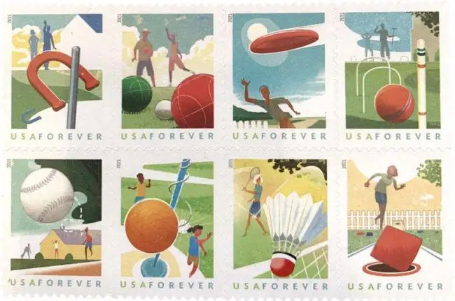 2021 USPS Backyard Games Forever Stamps