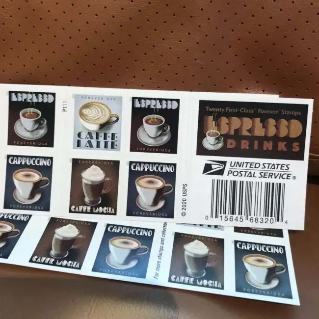 2021 USPS Espresso Drinks Forever Coffee Stamps