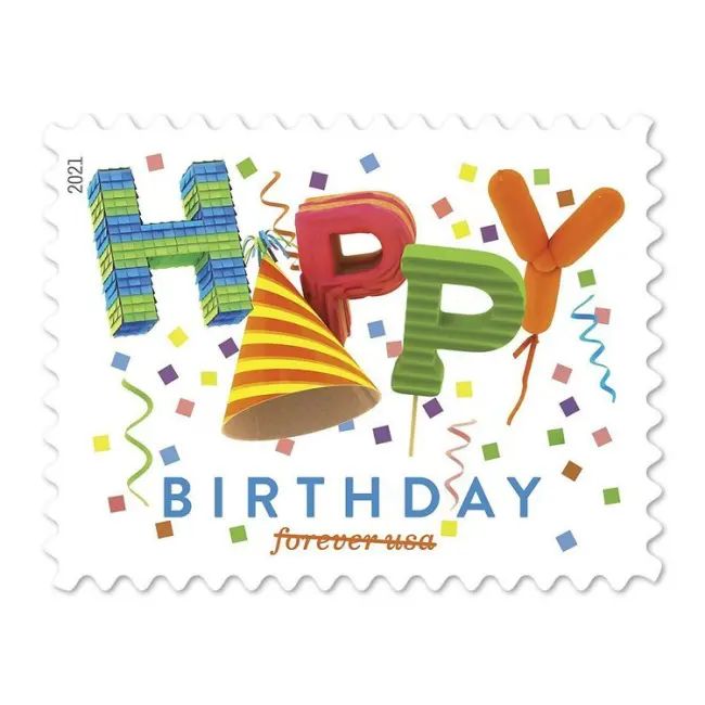 2021  USPS Happy Birthday Forever Stamps