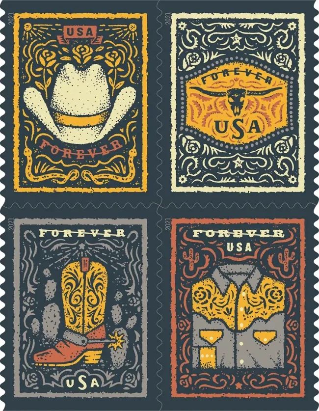2021  USPS Western Wear Forever Postage Stamps
