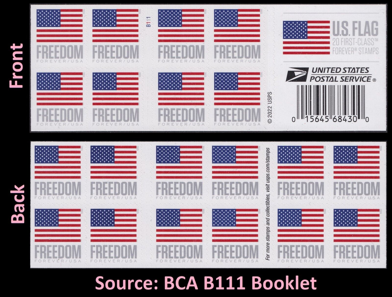 2023 US Flag sheets Forever Stamps Booklet of 20