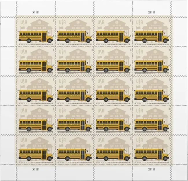 2023 US School Bus Additional Ounce Postage Stamps 1 Coil of 100