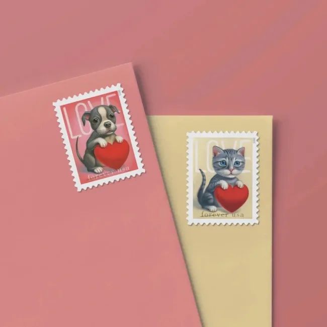 2023 USPS Cat and Dog Love Forever Stamps