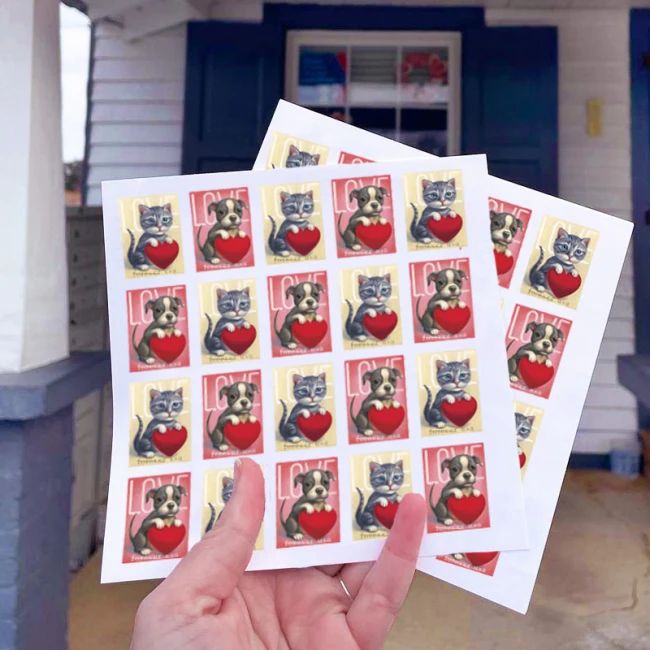 2023 USPS Cat and Dog Love Forever Stamps