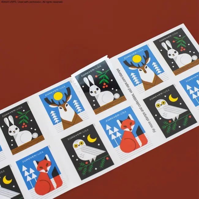 2023 Winter Woodland Animals Forever Postage Stamps