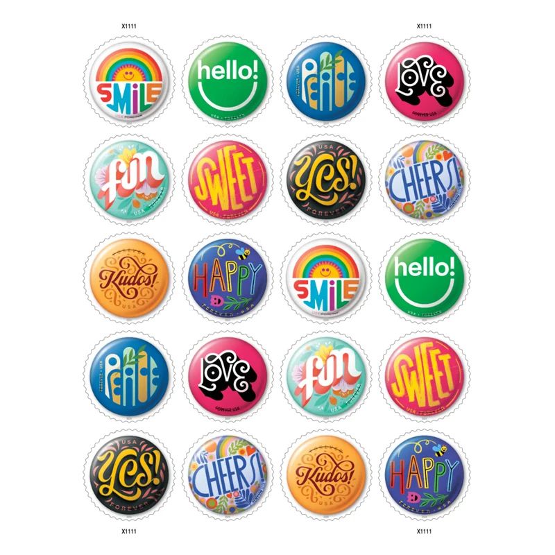 2024 Pinback Buttons Forever Stamp 
