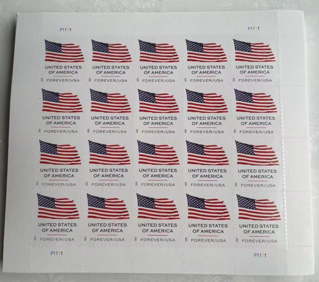 2025 U.S. Flag sheets Forever Stamps Sheet of 20