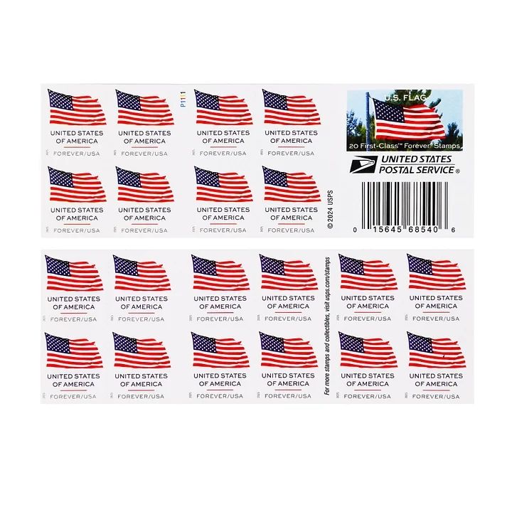 2025 U.S. Flag sheets Forever Stamps Sheet of 20