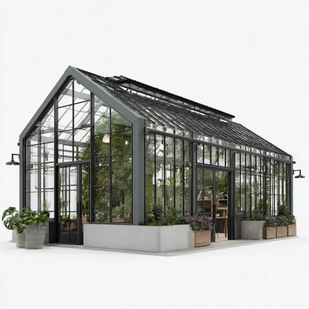 Gewächshaus aus Aluminium und gehärtetem Glas 400x600x250 cm