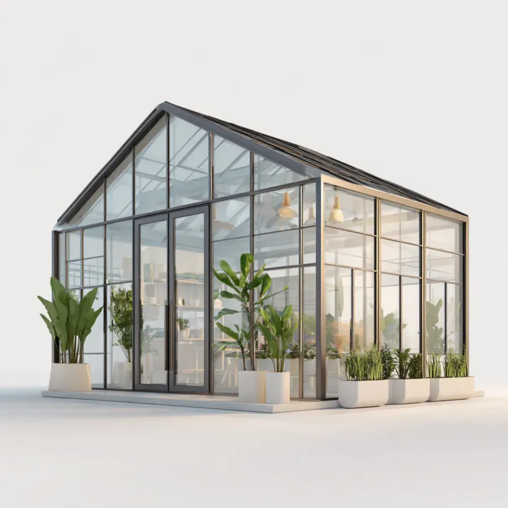 Gewächshaus aus Aluminium und Einscheibensicherheitsglas 400x300x250 cm - Transparent