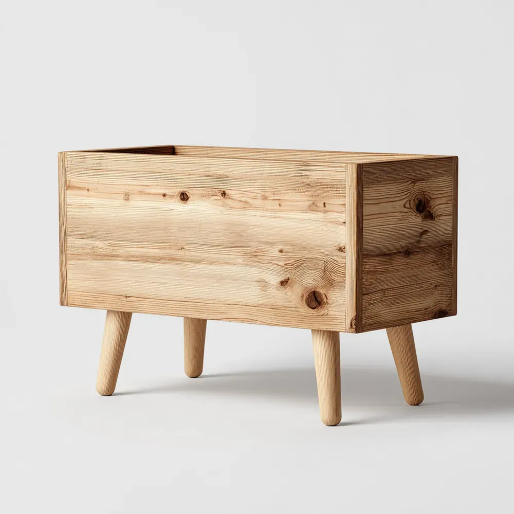 Blumenkasten aus Kiefernholz mit Beinen 60x30x40 cm