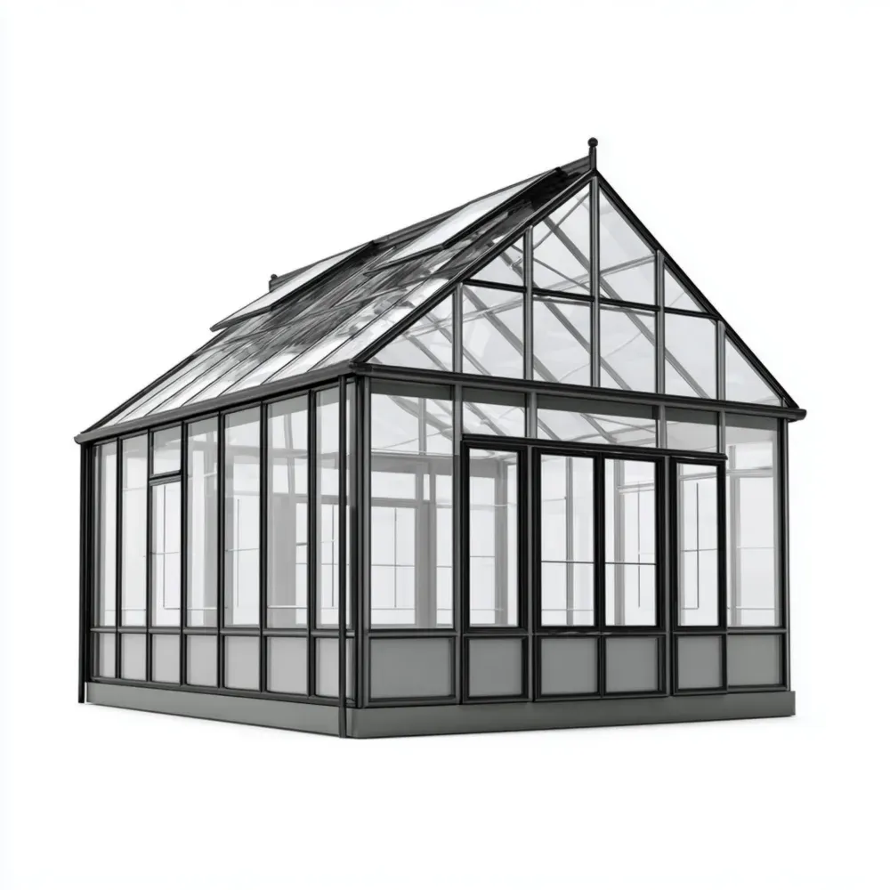 Gewächshaus Aluminium Sicherheitsglas Schwarz 250x300x250 cm