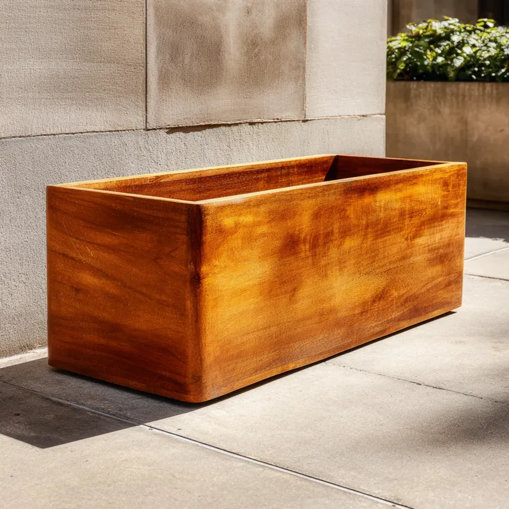 Pflanzgefäß aus Akazienholz 80x30x35 cm