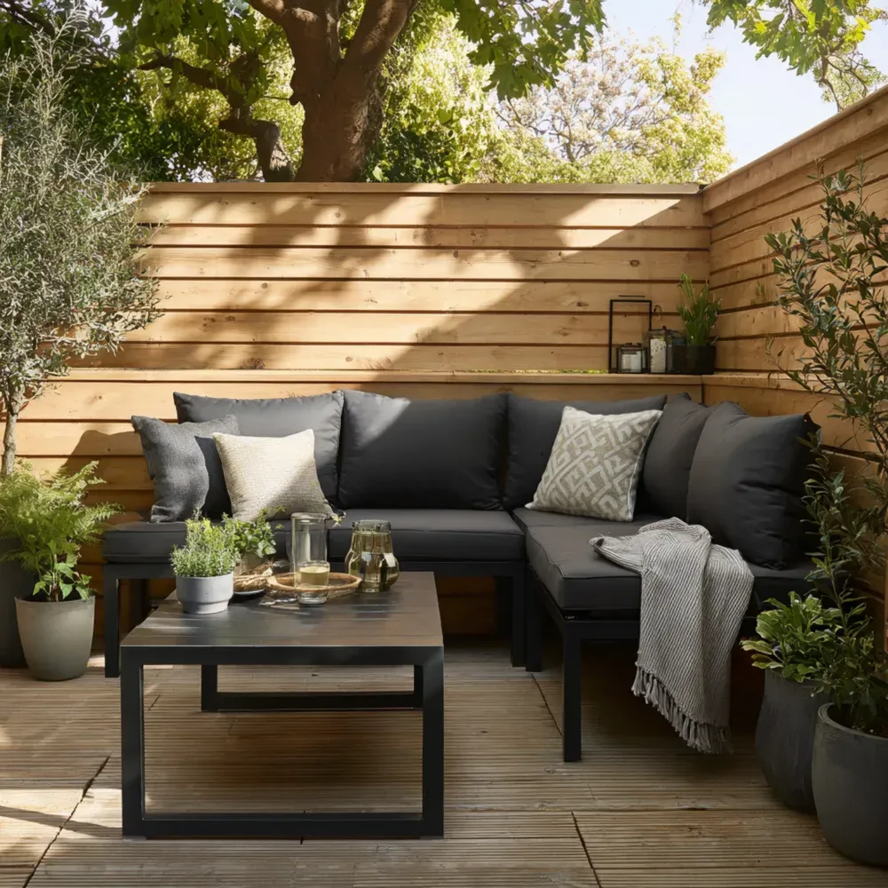 Terrassenmöbel-Set Aluminium 200x170x65 cm – Anthrazit