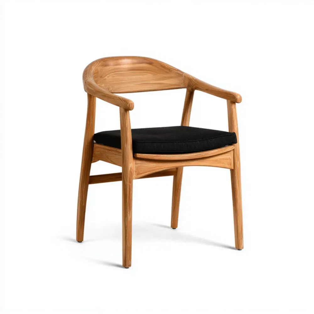 Esszimmerstuhl aus Eichenholz mit Polstersitz 55x52x75 cm - Schwarz/Natur