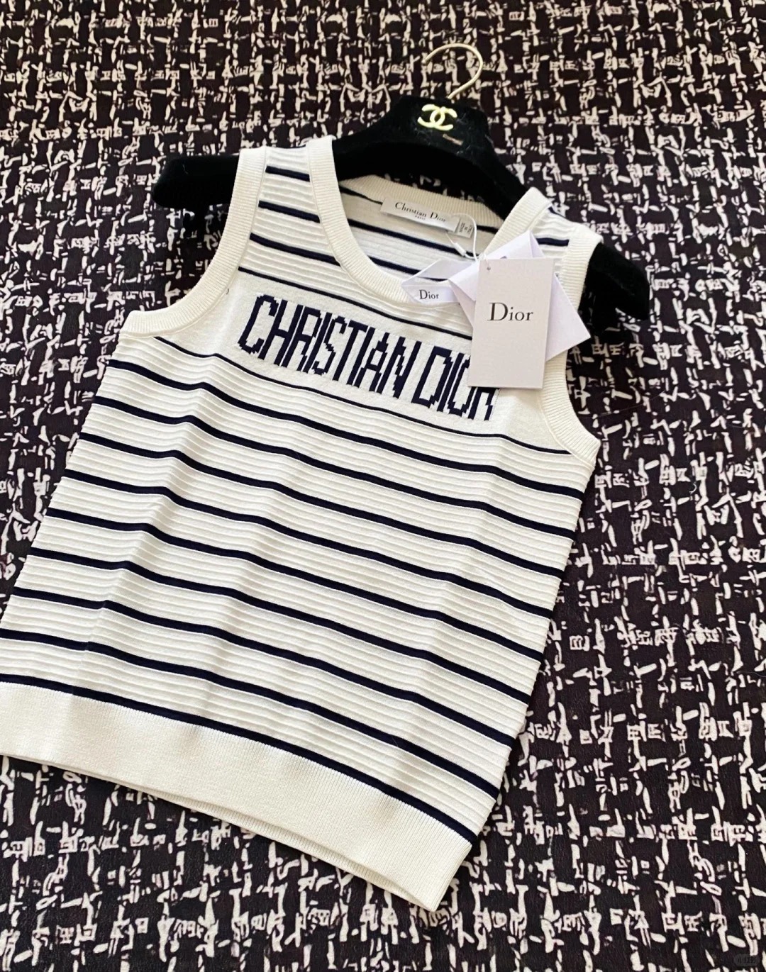 DIO25SS Vest Striped Knit