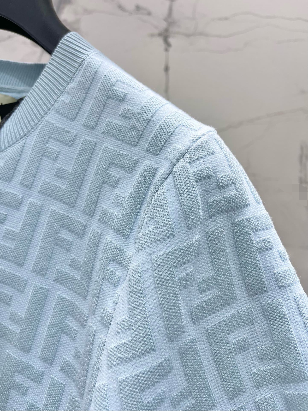 FEND25SS Embossed Letter Logo Knit Top