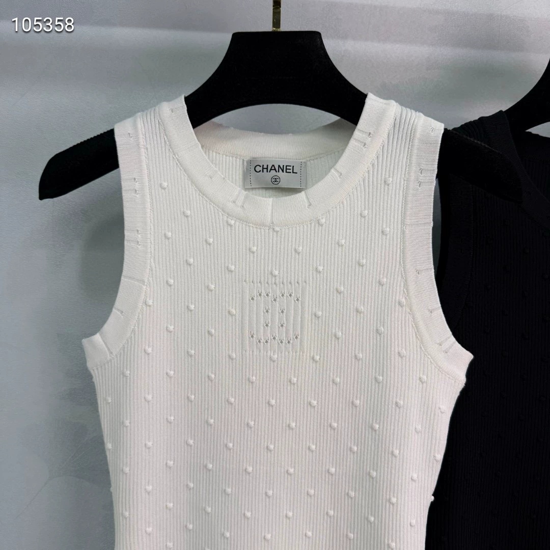 CHNEL Double C Cutout Polka Dot Dress