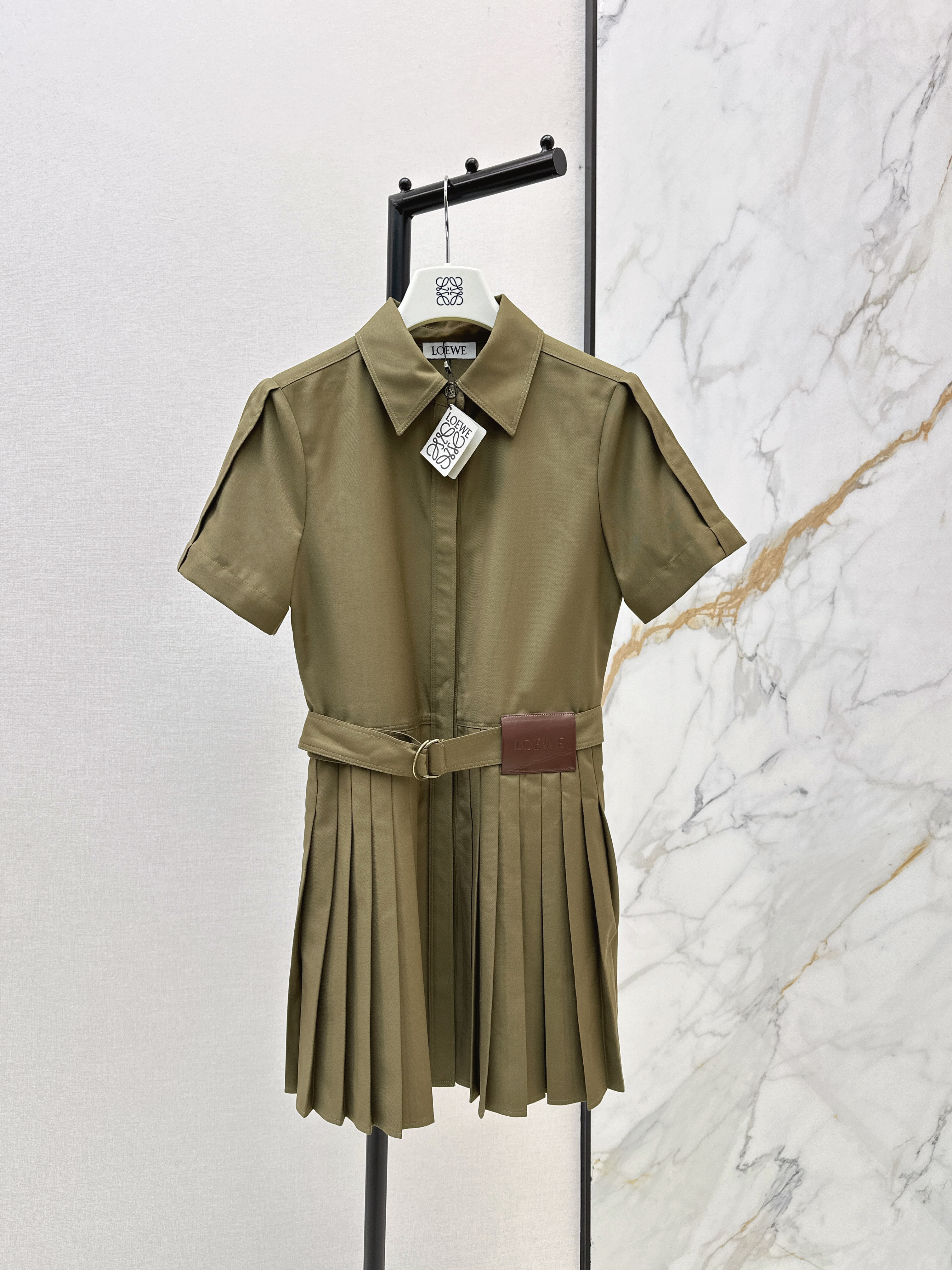 Loe Structured Utility Pleated Mini Dress