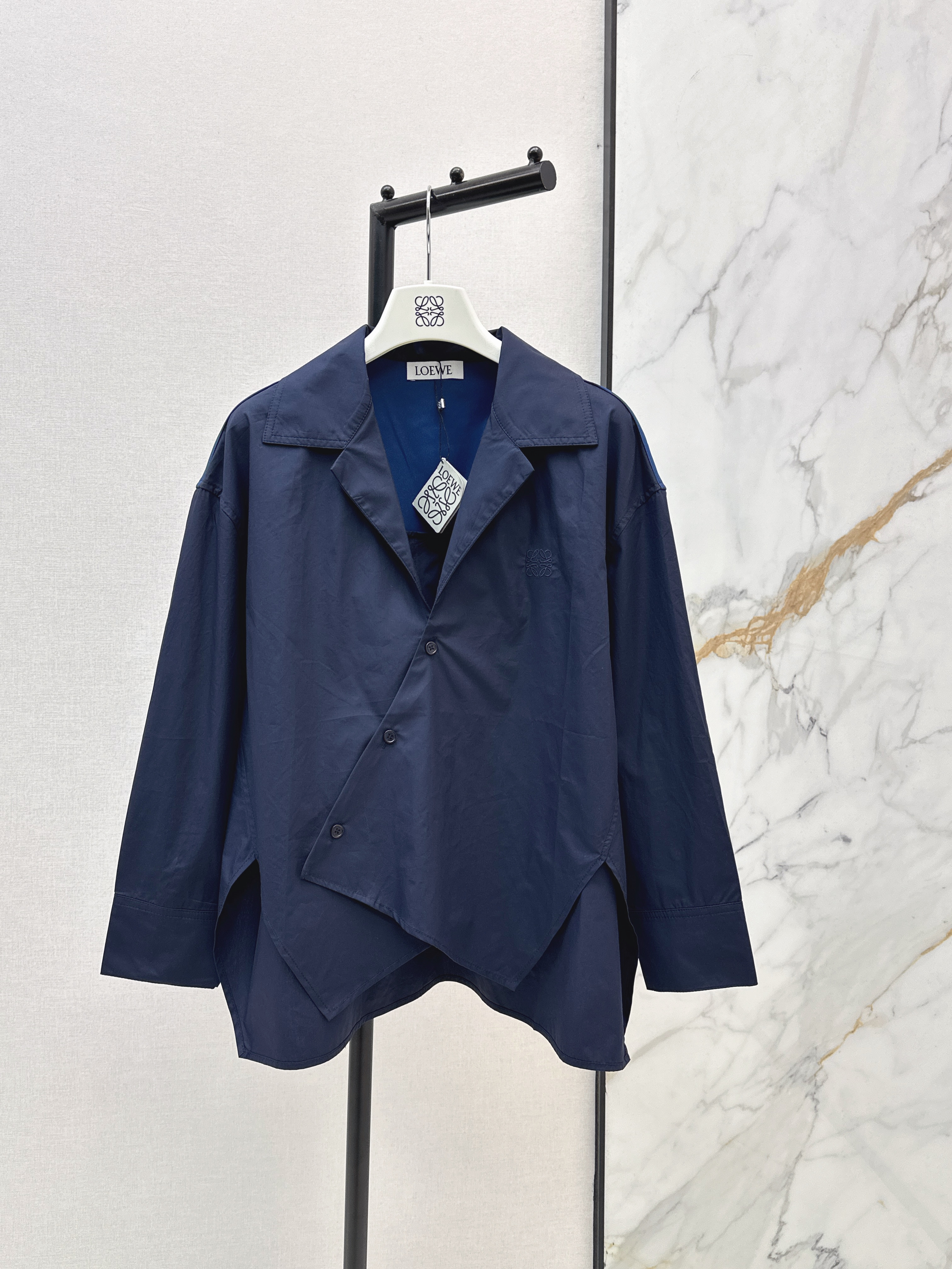 Loe Asymmetrical Tailored Button-Down Shirt