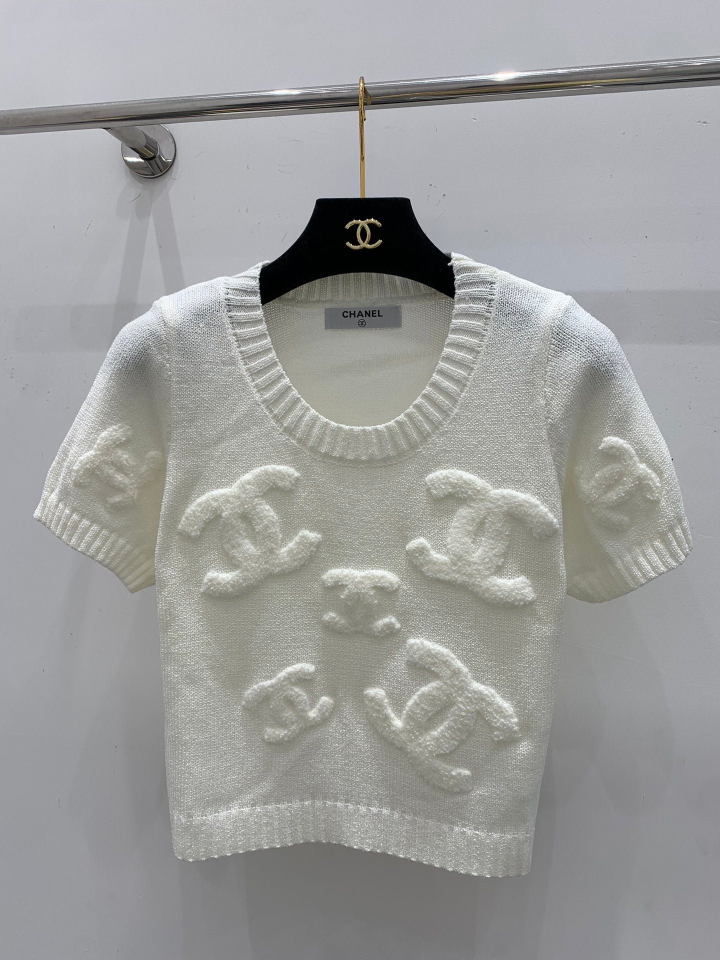 CC Knitted Crew Neck Short Sleeves Shirt