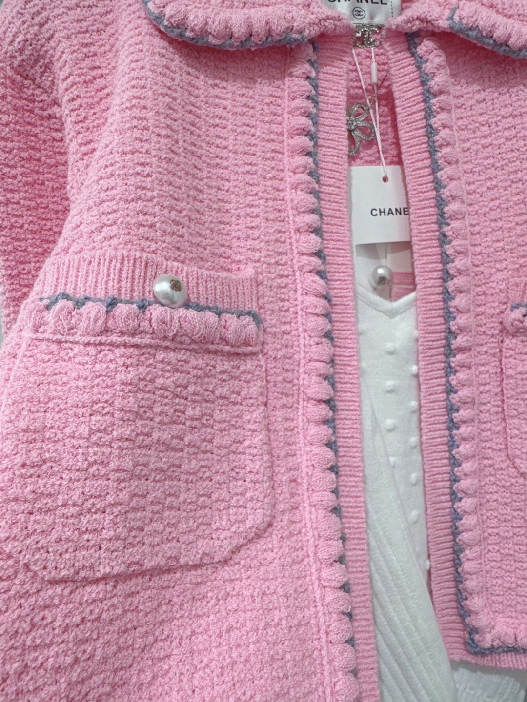 CC Textured Bouclé Cropped Cardigan Jacket