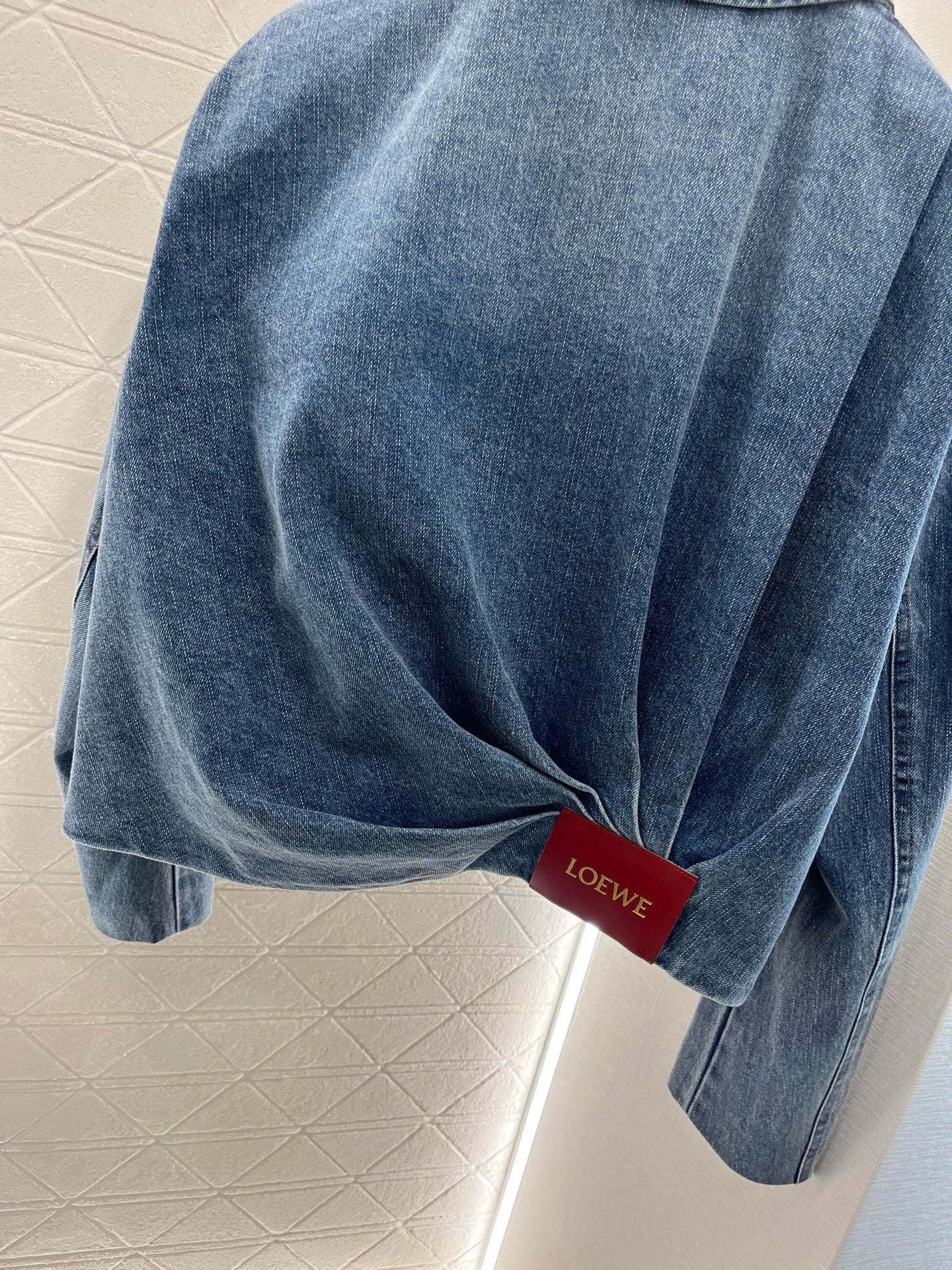 LEW 2025SS Zipper leather brand denim jacket