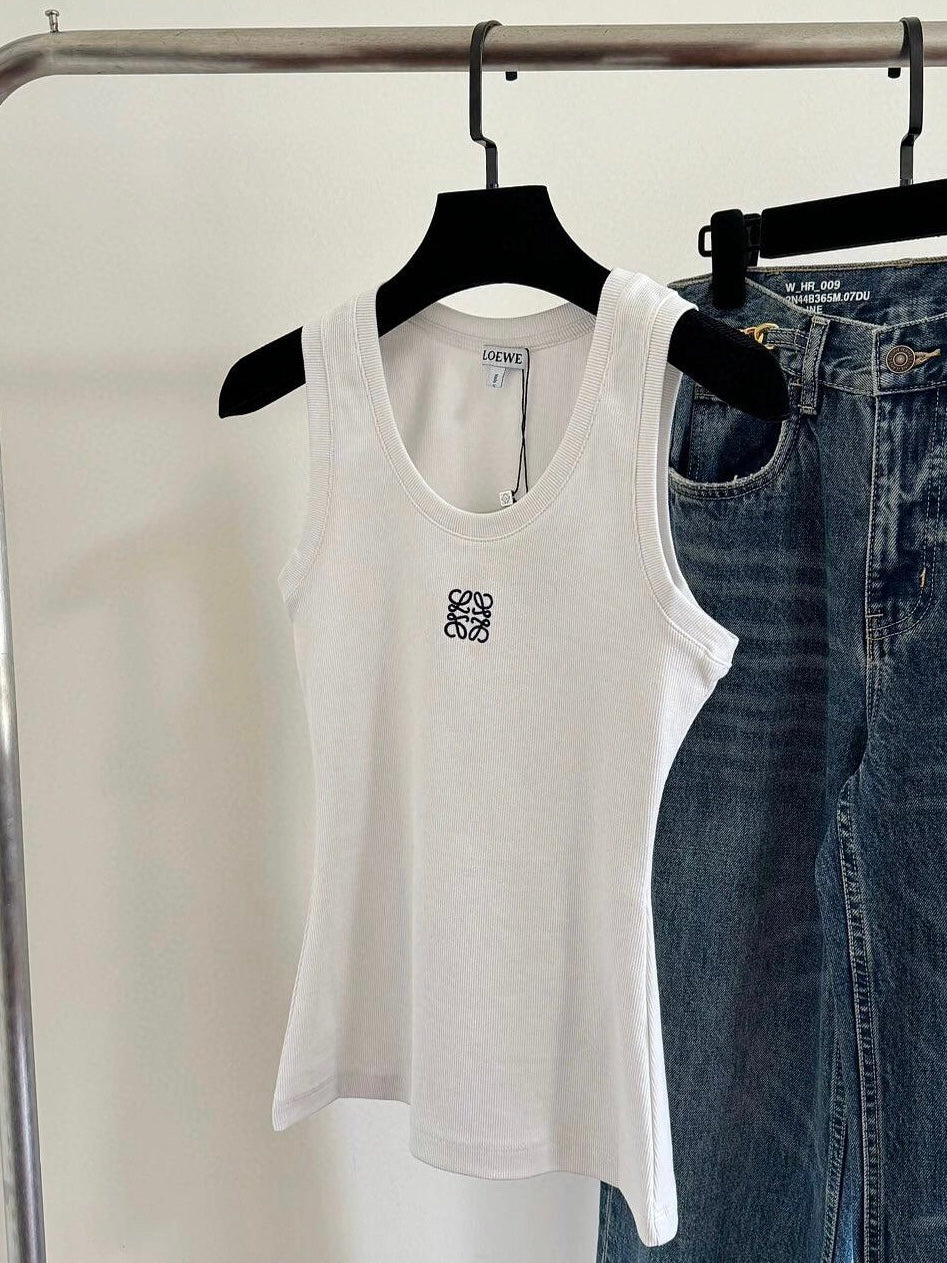 Loe Knitted Embroidered Logo Tank