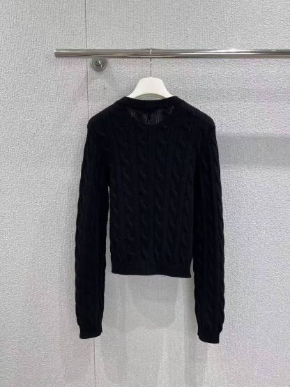 LEW 25SS Embroidered Fried Dough Twists knit cardigan