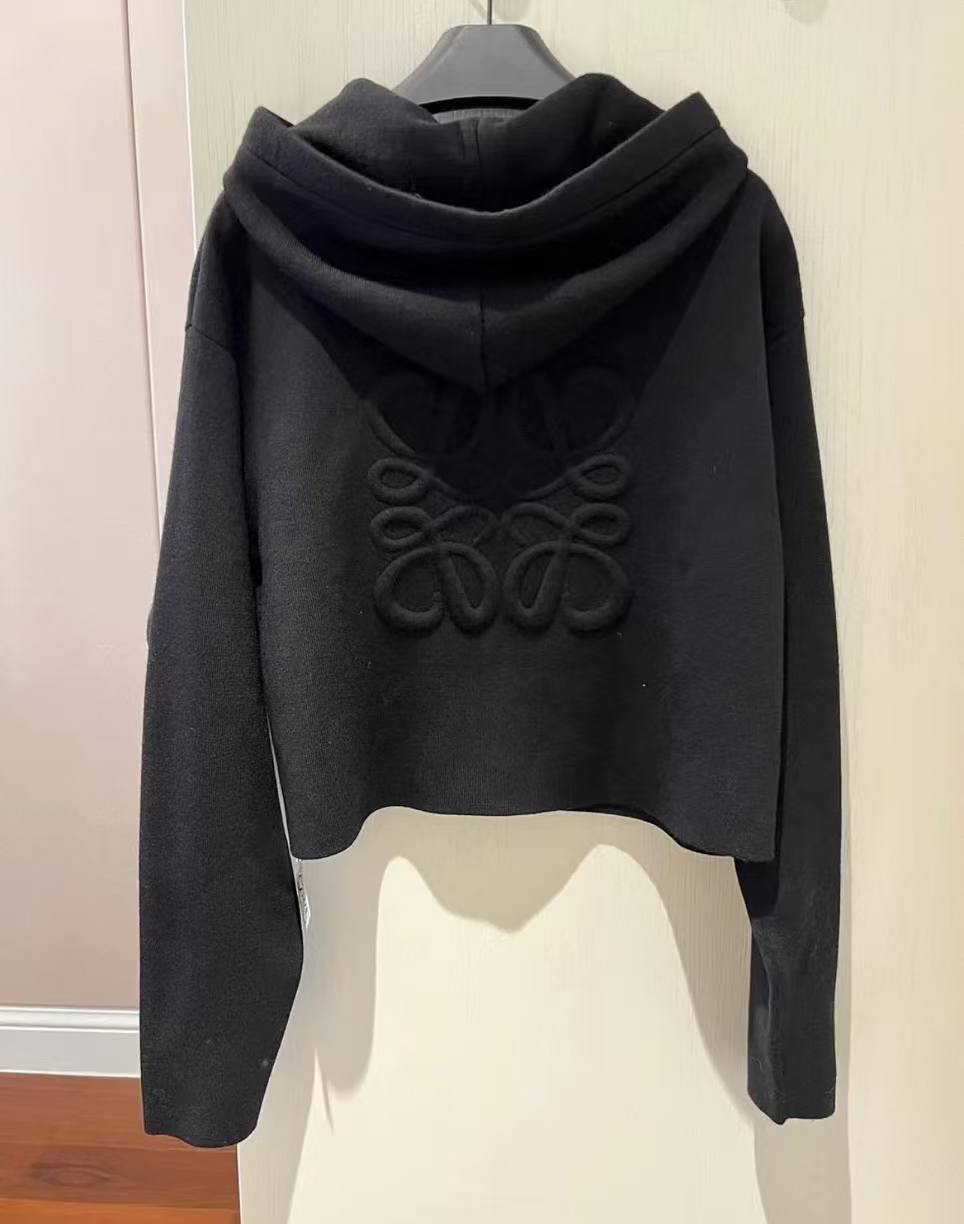 LEW Hooded zipper knitted cardigan