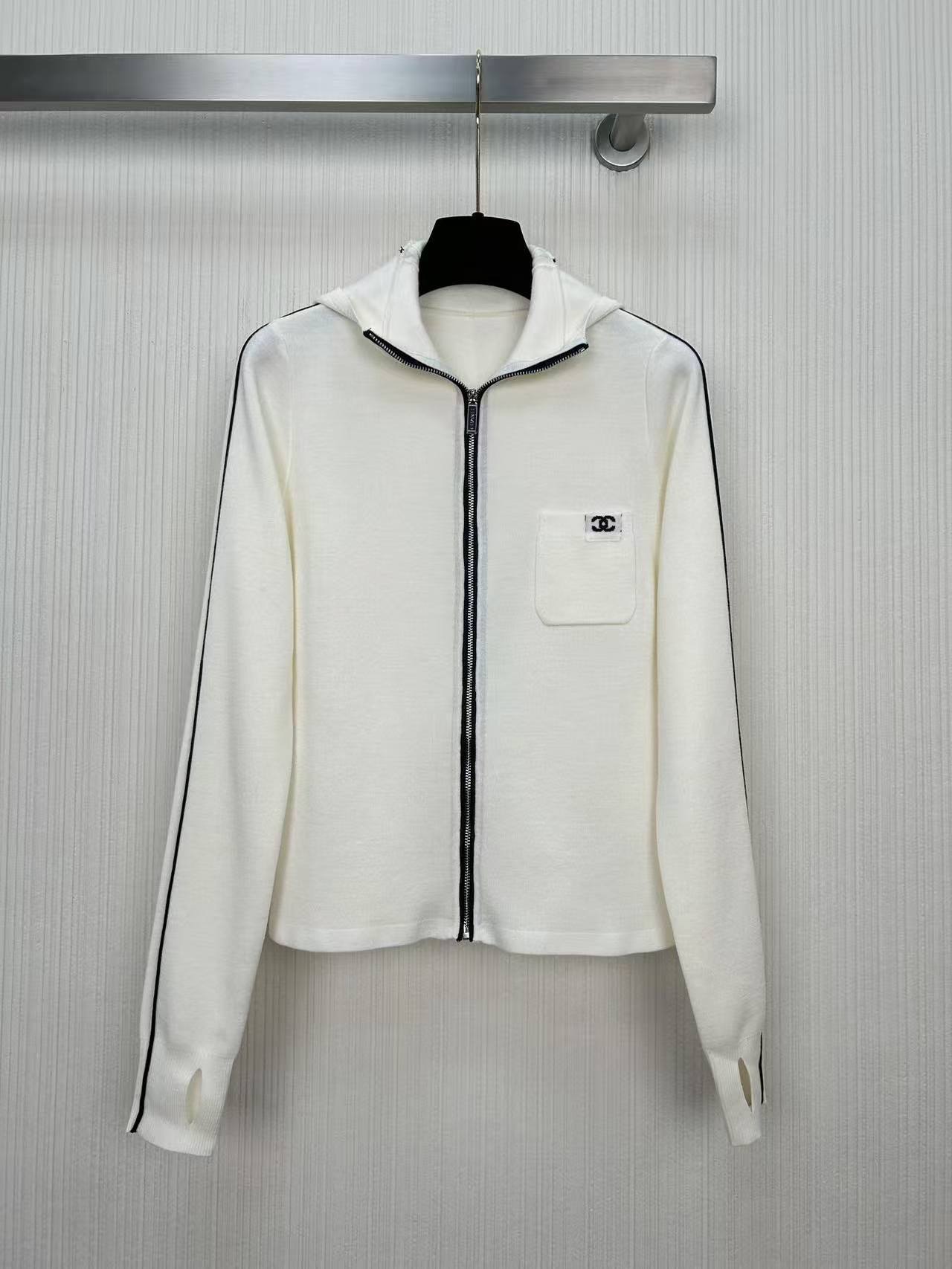 CC 25Ski series hooded knitted zipper jacket