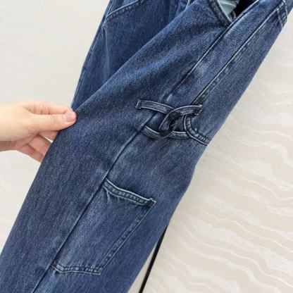 CC 26SS Spring and summer new product: three-dimensional double C workwear pocket jeans