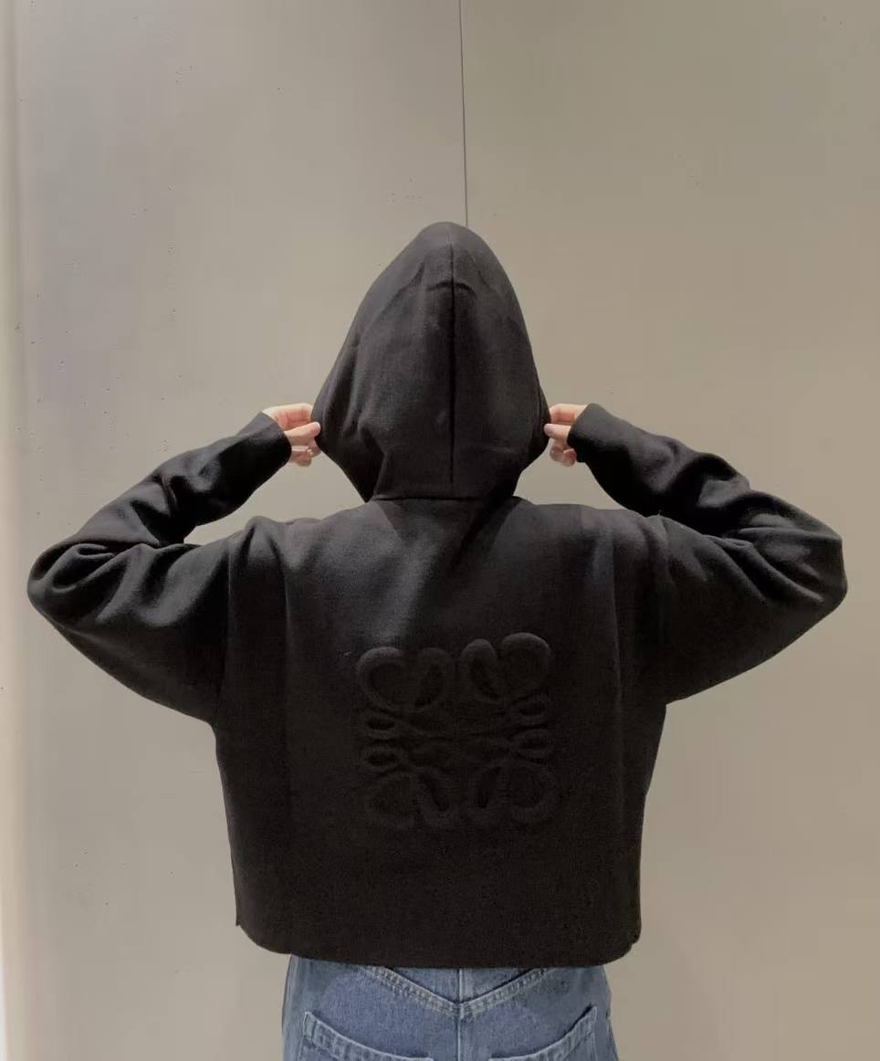 LEW Hooded zipper knitted cardigan