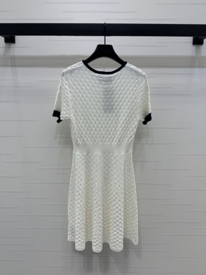 GUCC25SS round neck short sleeve knit dress