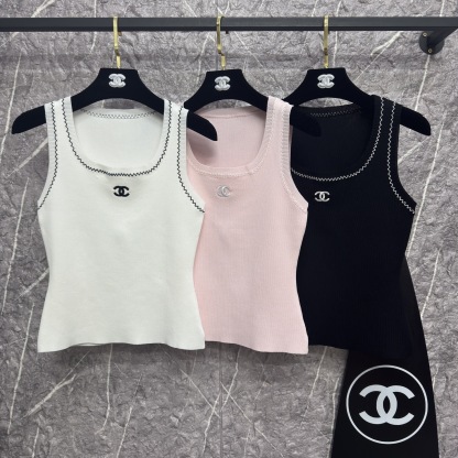 XX Wave edge knitted vest in 2 colors