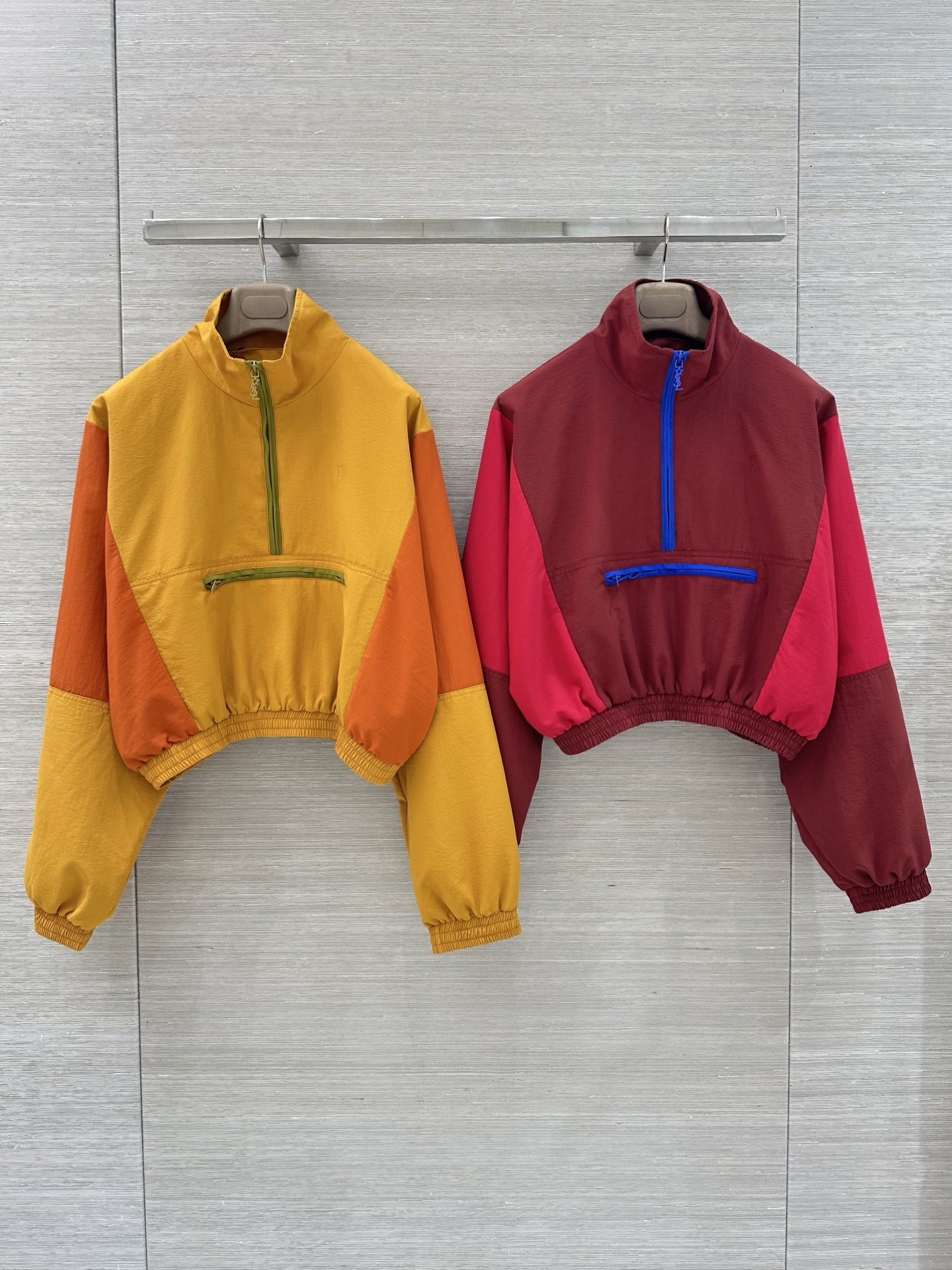 YS Color-Block Cropped Anorak Jacket