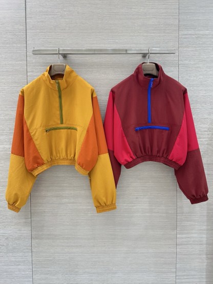 YS Color-Block Cropped Anorak Jacket