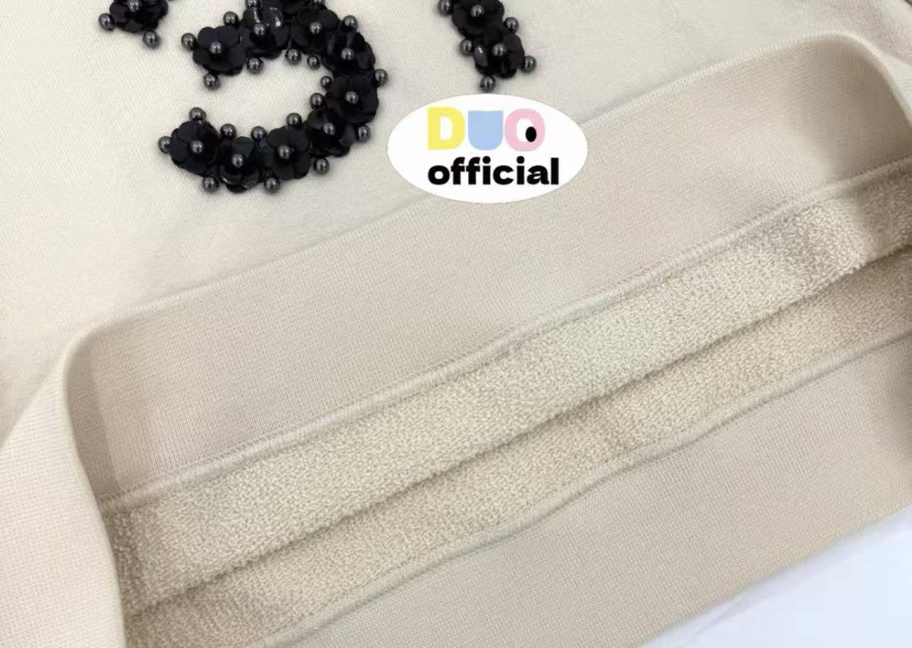 CC Flower letter nail bead hoodie