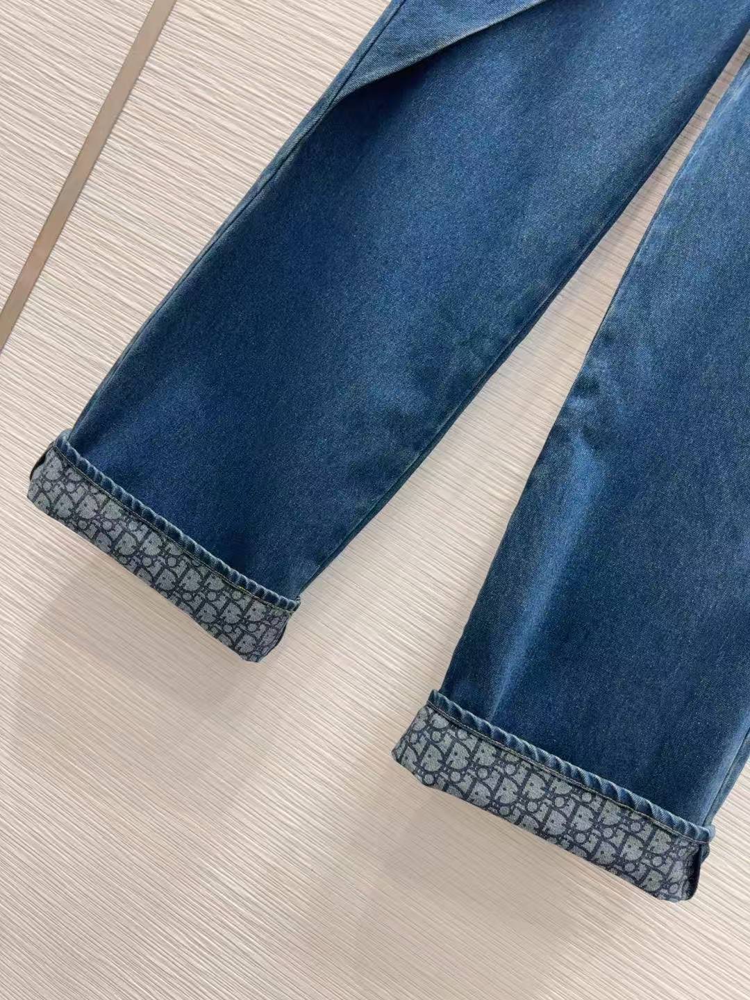 CD 25SS Fake two denim pants with skirt edges
