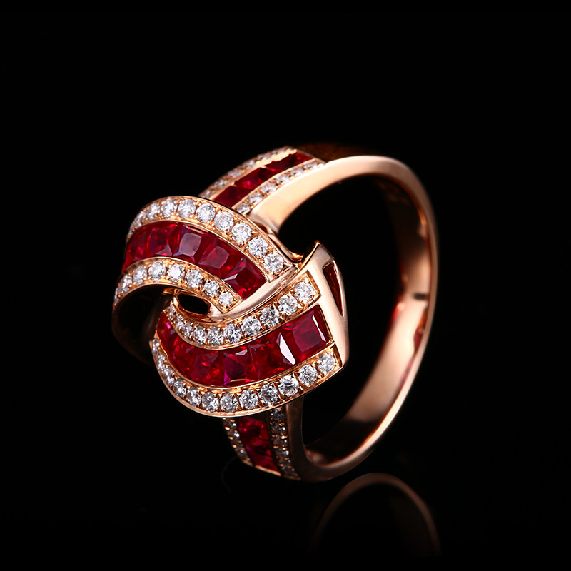 1.8ct Pigeon Blood Ruby Rose Gold Ring