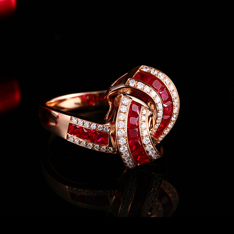 1.8ct Pigeon Blood Ruby Rose Gold Ring