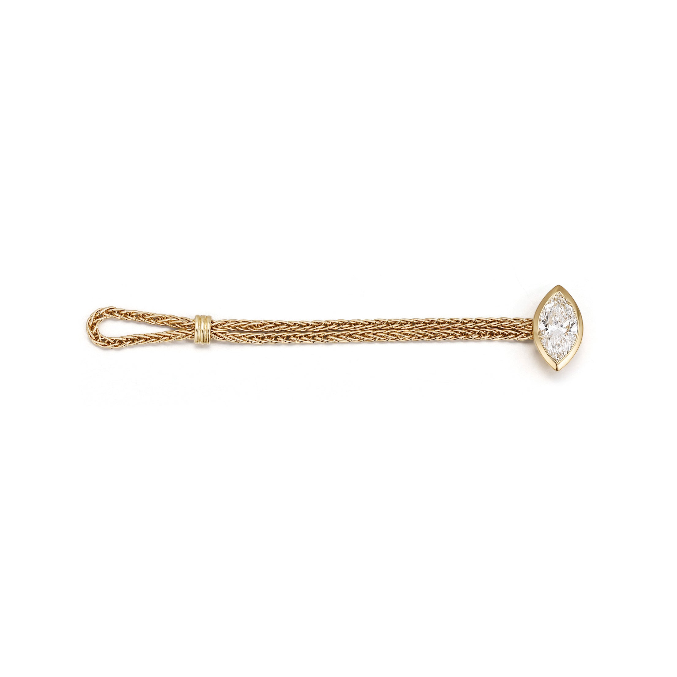 Modern Antique Full Bezel Marquise Diamond Chain Ring