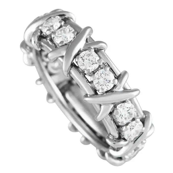 Luxury 16-Stone Ring For Women In White Gold
