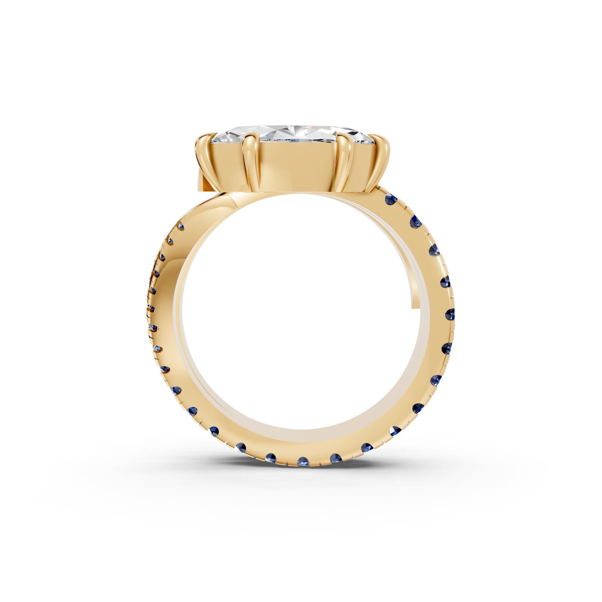 [Copy]Modern Antique Full Bezel Marquise Diamond Chain Ring